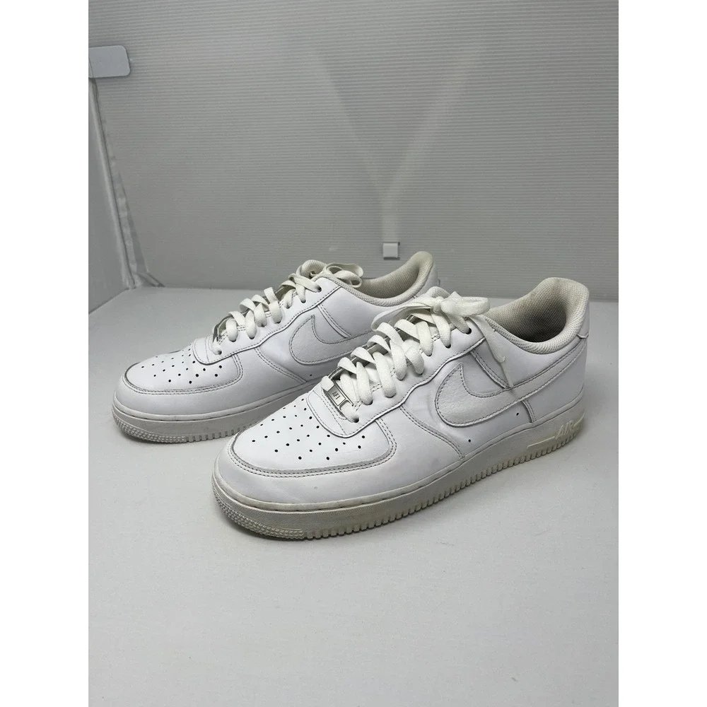Nike Air Force 1 07 Low Triple White Shoe 315122-111 Mens 10.5 W/ Box No Insoles